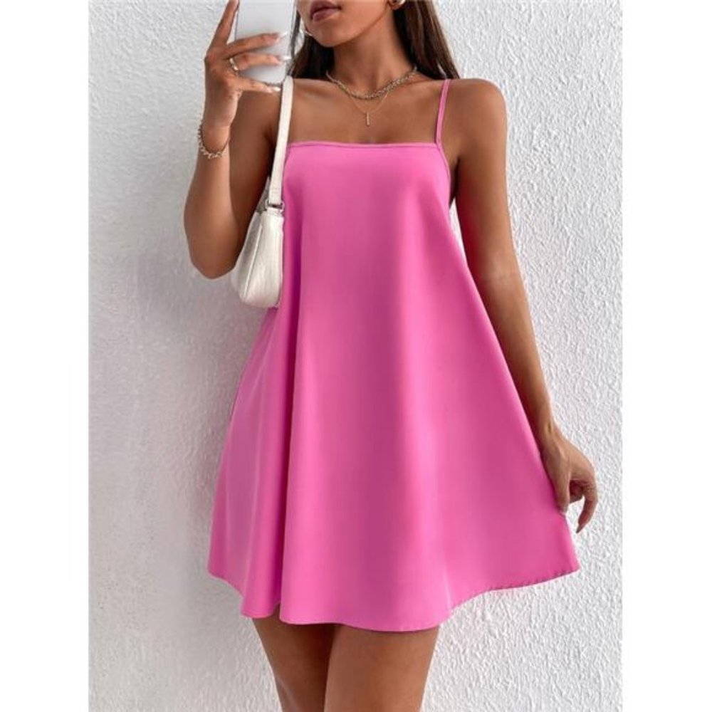 PETITE Solid Backless Cami Dress
